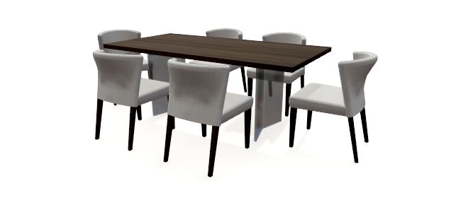 the Bermex Dinec 7 piece dining room is available in Edmonton at McElherans Furniture + Design