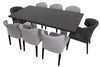 the Bermex Dinec 9 piece dining room is available in Edmonton at McElherans Furniture + Design