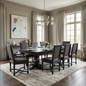 the Bermex 9 piece dining room is available in Edmonton at McElherans Furniture + Design