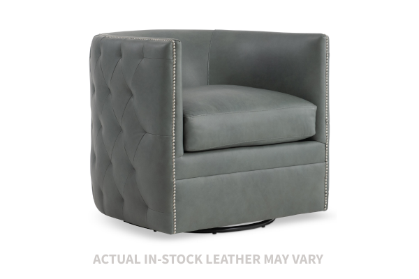 the Bernhardt Palazzo 212SLQ living room leather swivel chair is available in Edmonton at McElherans Furniture + Design