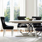 the Silhouette 7 Piece Dining Room is available in Edmonton at McElherans Furniture + Design