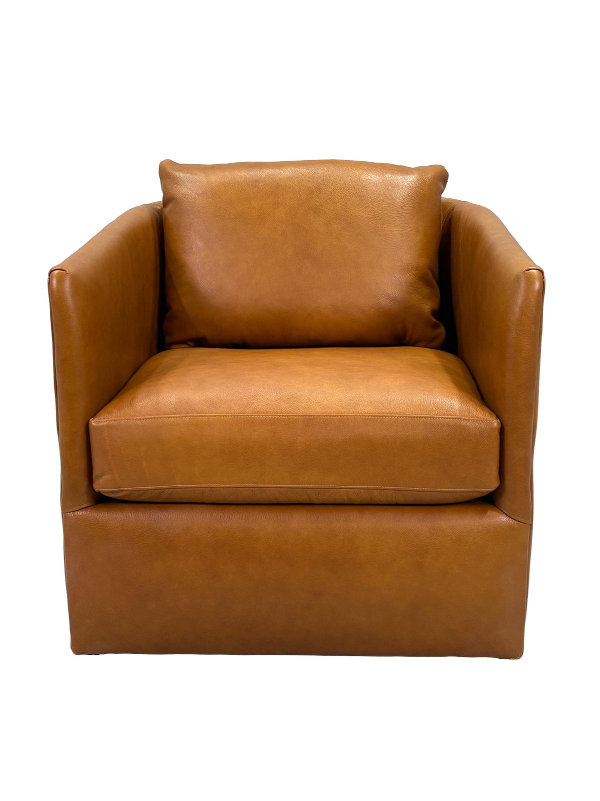 the Bradington Young Cassia living room leather swivel chair is available in Edmonton at McElherans Furniture + Design