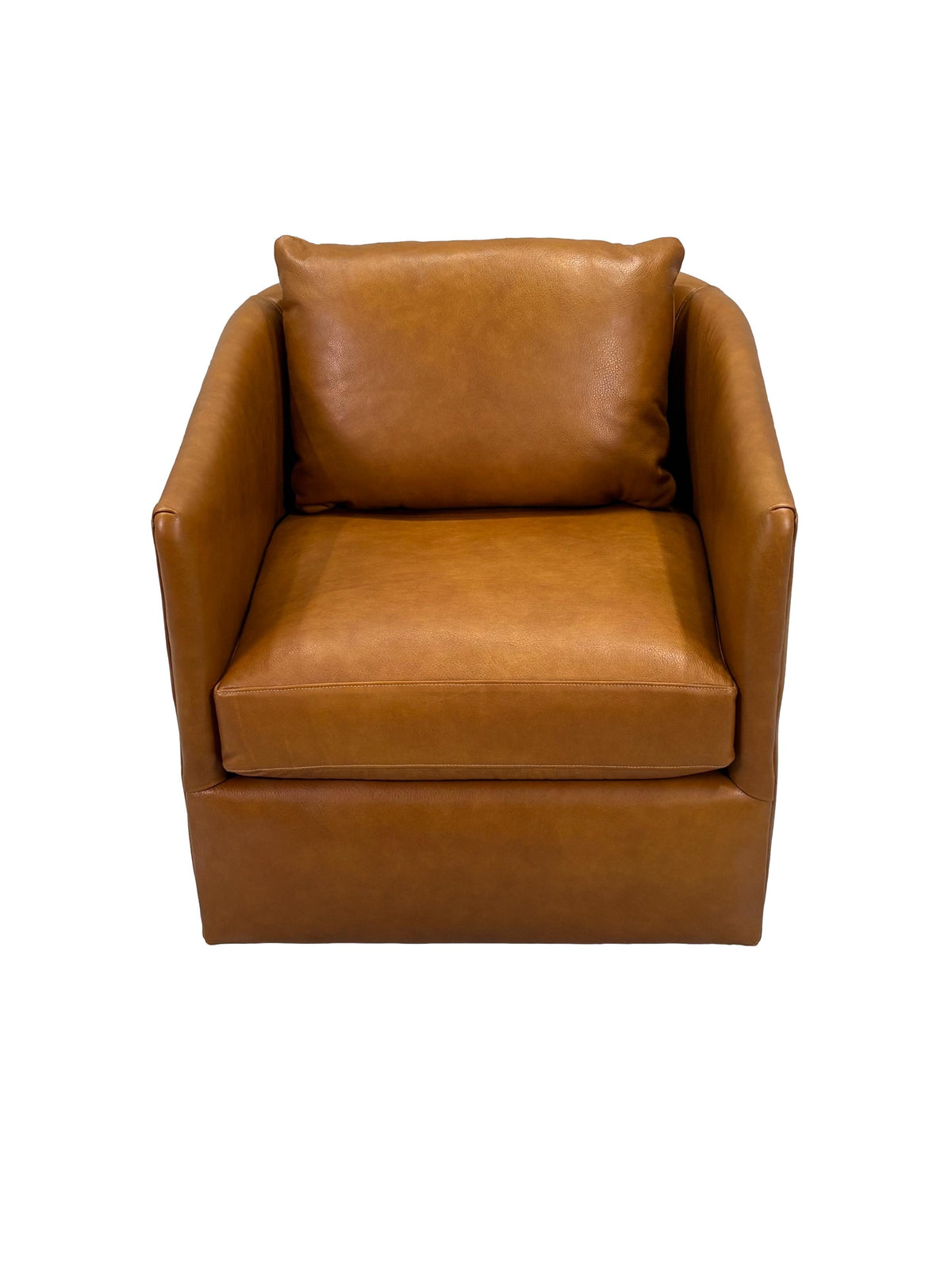 the Bradington Young Cassia living room leather swivel chair is available in Edmonton at McElherans Furniture + Design