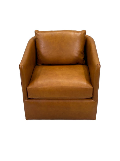 the Bradington Young Cassia living room leather swivel chair is available in Edmonton at McElherans Furniture + Design