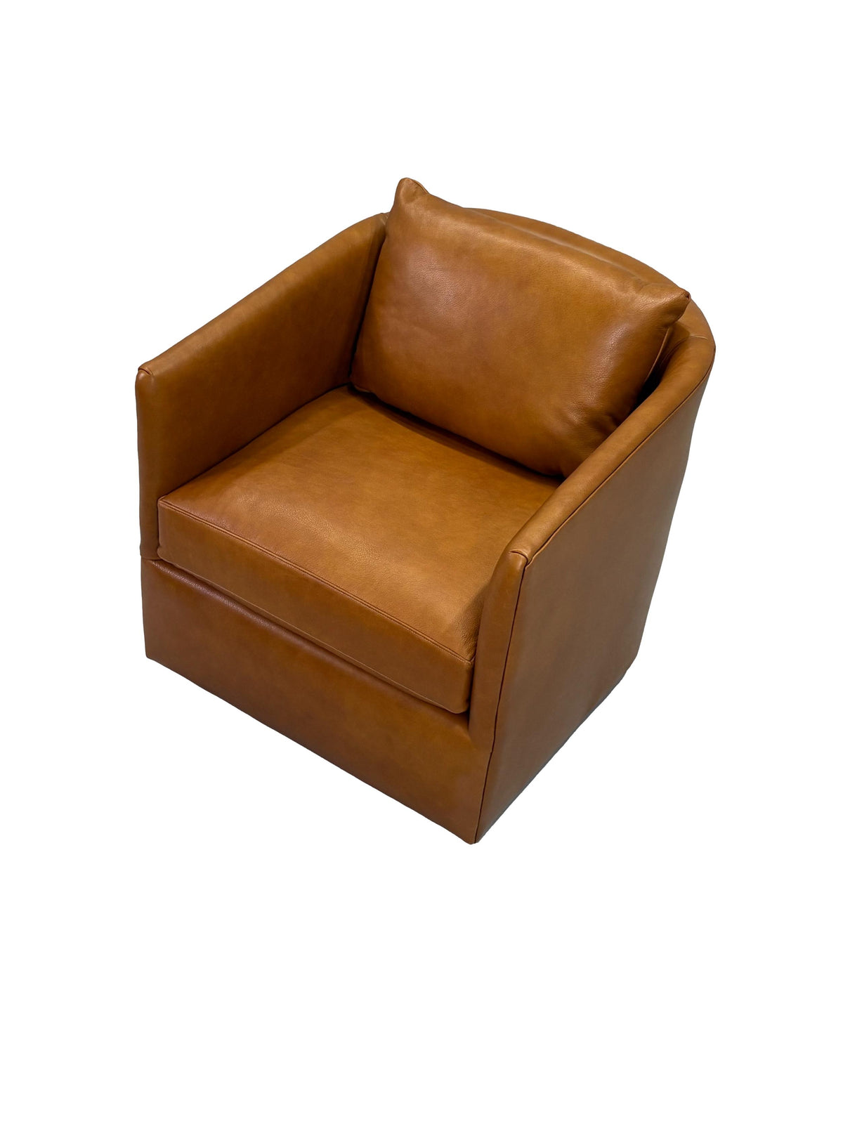 the Bradington Young Cassia living room leather swivel chair is available in Edmonton at McElherans Furniture + Design
