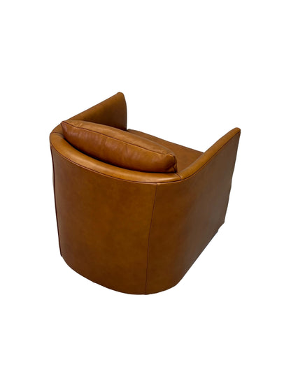 the Bradington Young Cassia living room leather swivel chair is available in Edmonton at McElherans Furniture + Design