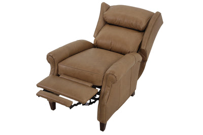 the Bradington Young classic / traditional Brloderick living room reclining leather recliner is available in Edmonton at McElherans Furniture + Design