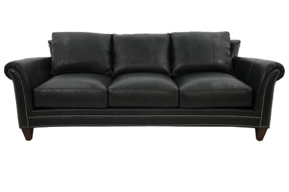 the Bradington Young Richardson 866-95 living room leather sofa is available in Edmonton at McElherans Furniture + Design