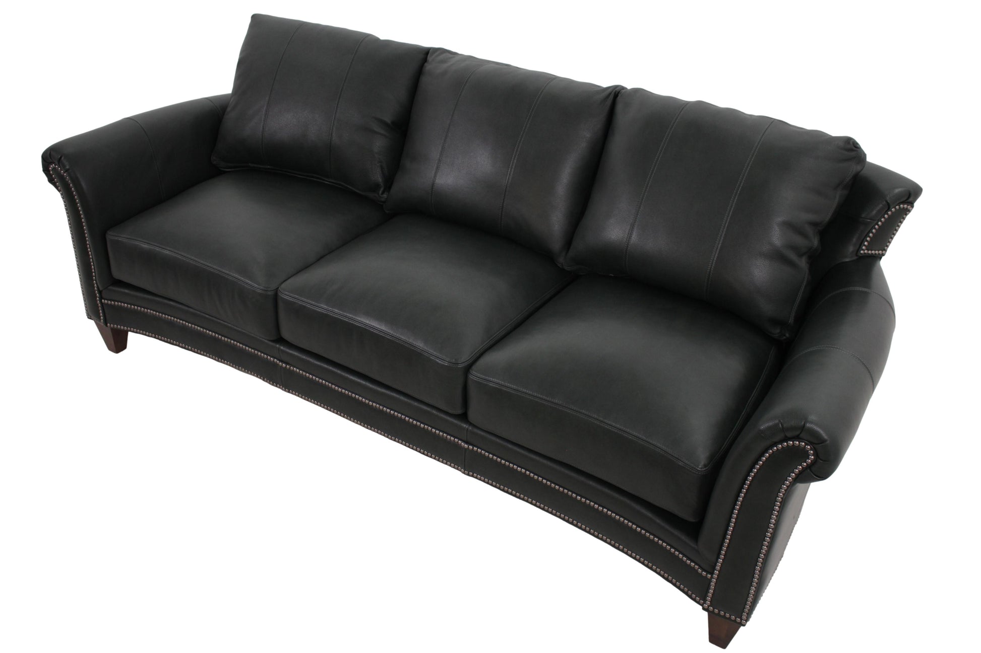 the Bradington Young Richardson 866-95 living room leather sofa is available in Edmonton at McElherans Furniture + Design