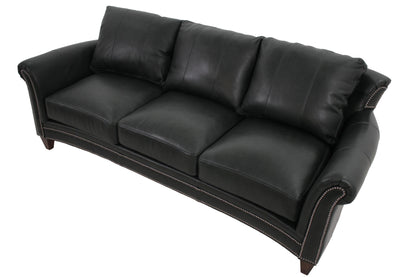 the Bradington Young Richardson 866-95 living room leather sofa is available in Edmonton at McElherans Furniture + Design