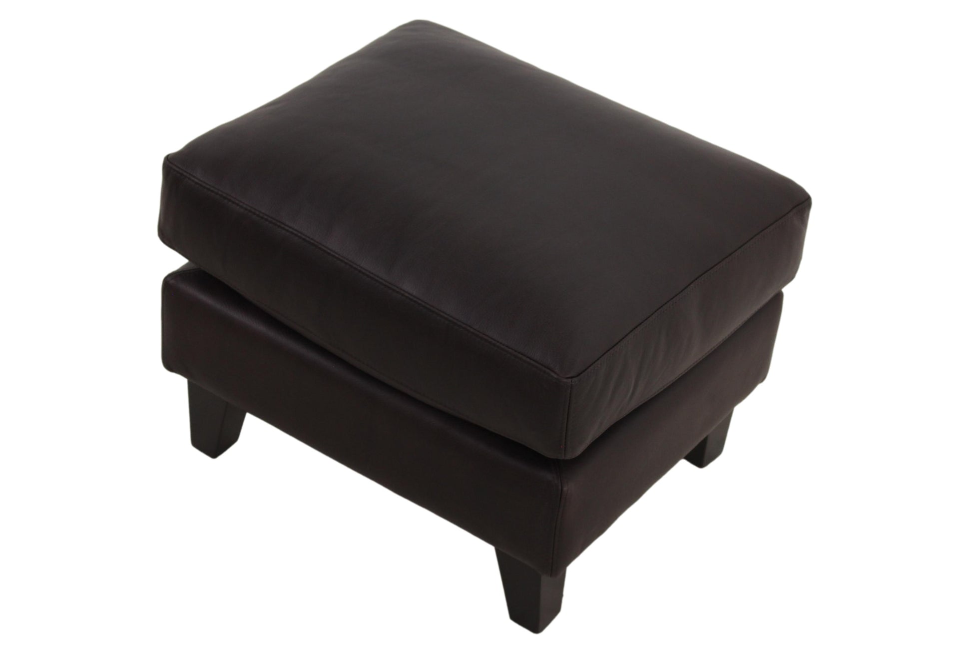 the Colton leather chair and ottoman is available in Edmonton at McElherans Furniture + Design
