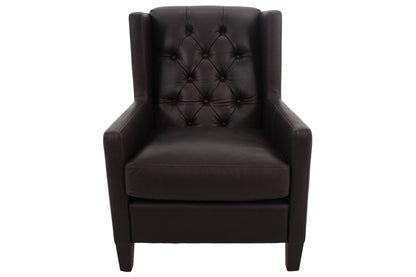 the Colton leather chair and ottoman is available in Edmonton at McElherans Furniture + Design