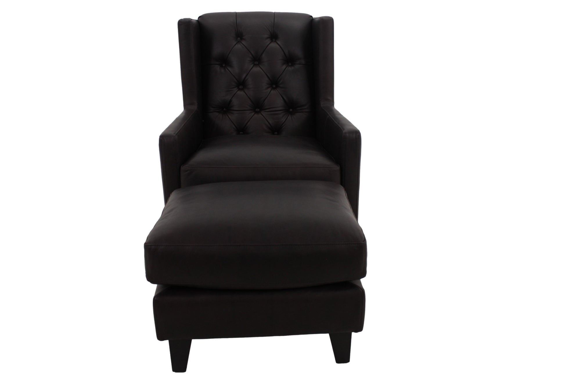 the Brentwood Colton living room leather ottoman is available in Edmonton at McElherans Furniture + Design