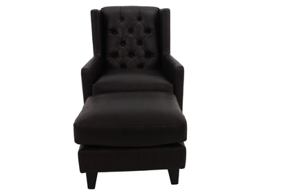 the Brentwood Colton living room leather ottoman is available in Edmonton at McElherans Furniture + Design