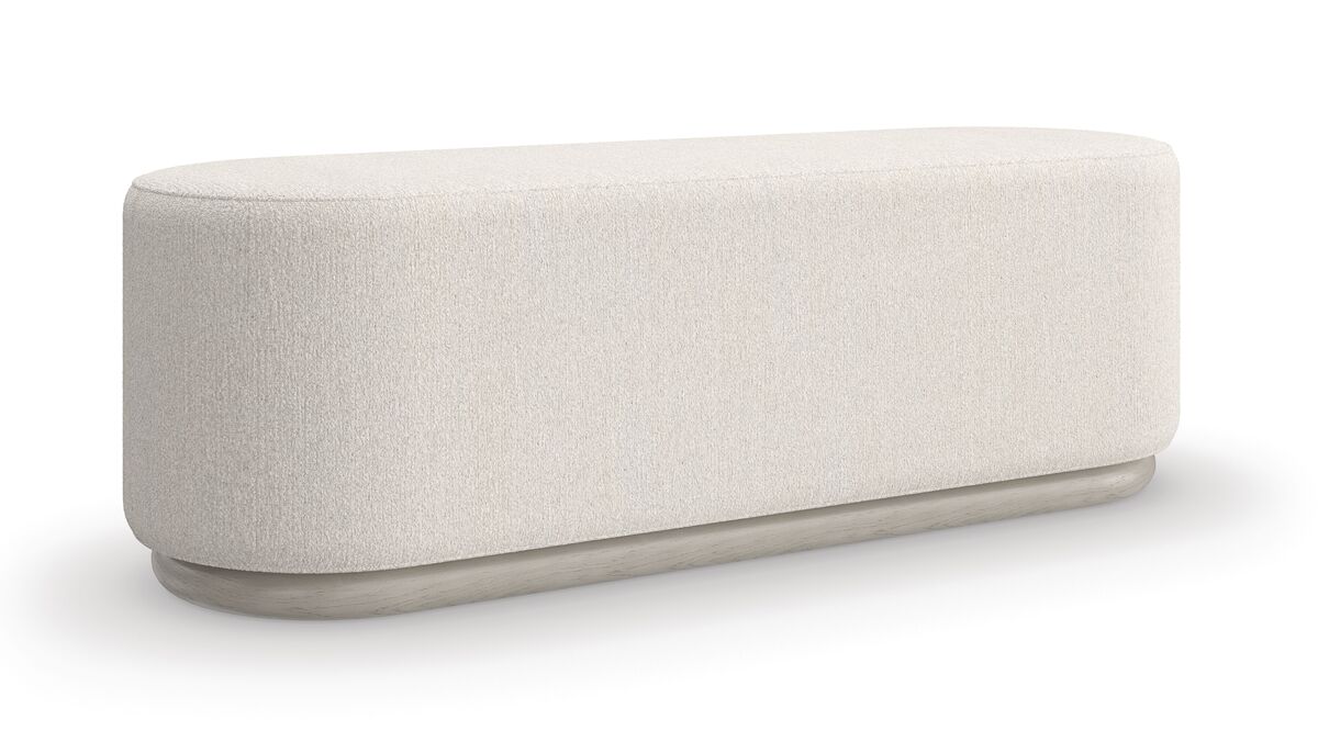 the Caracole Asha living room upholstered bench is available in Edmonton at McElherans Furniture + Design