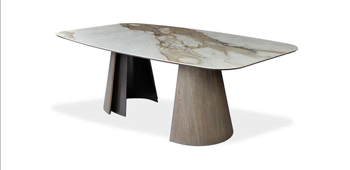 the Brandon 7 piece dining room is available in Edmonton at McElherans Furniture + Design