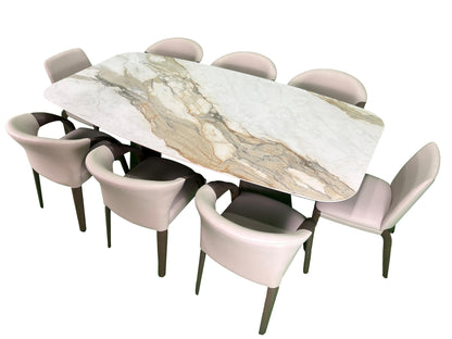 the Brandon 7 piece dining room is available in Edmonton at McElherans Furniture + Design