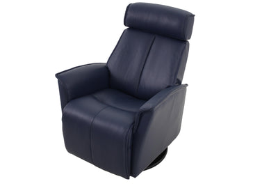the Fjords  contemporary Venice living room reclining leather recliner is available in Edmonton at McElherans Furniture + Design