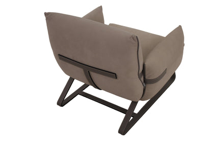 the Gamma Fifty living room leather armchair is available in Edmonton at McElherans Furniture + Design