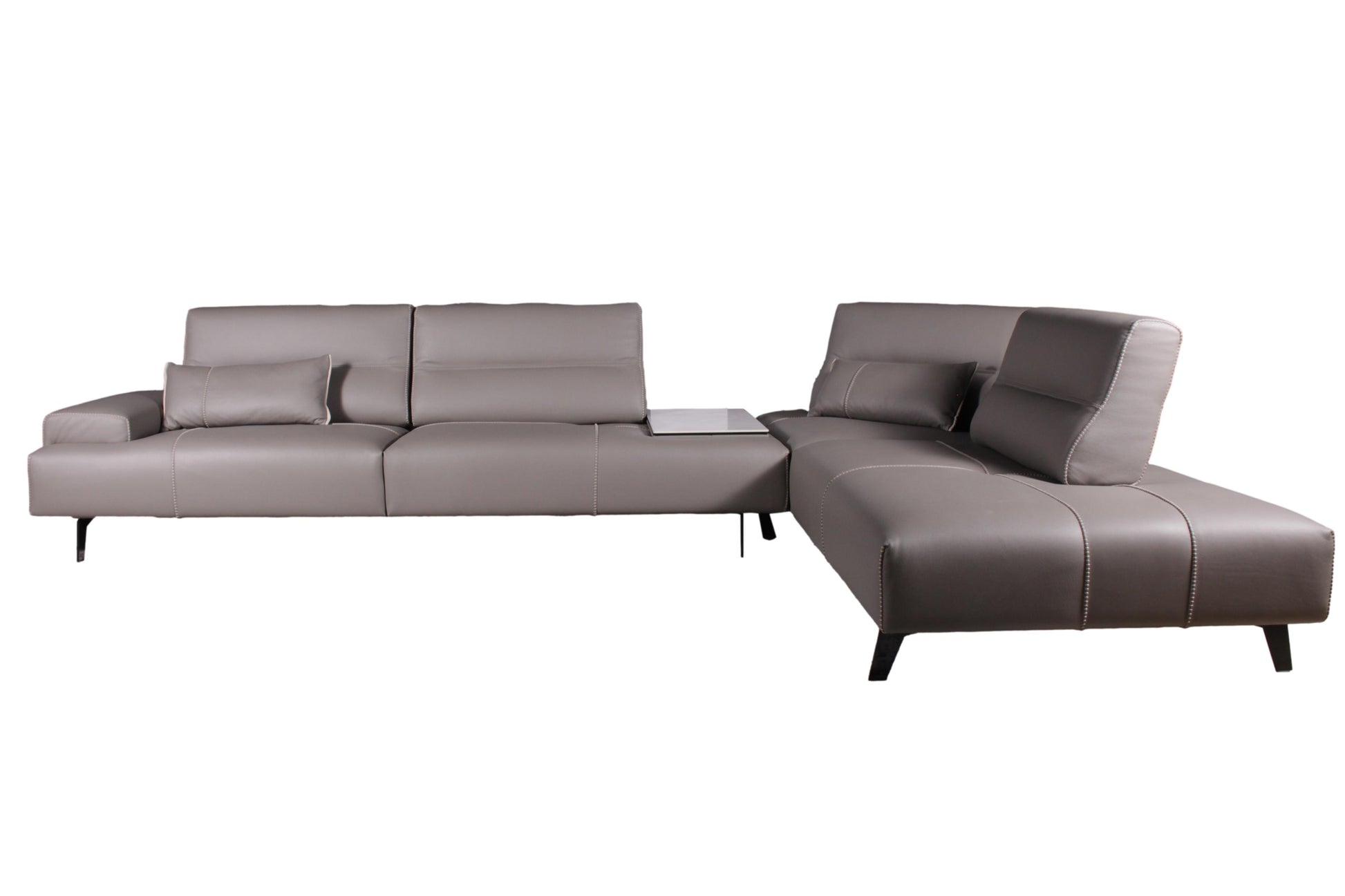the Gamma Smart living room leather sectional is available in Edmonton at McElherans Furniture + Design