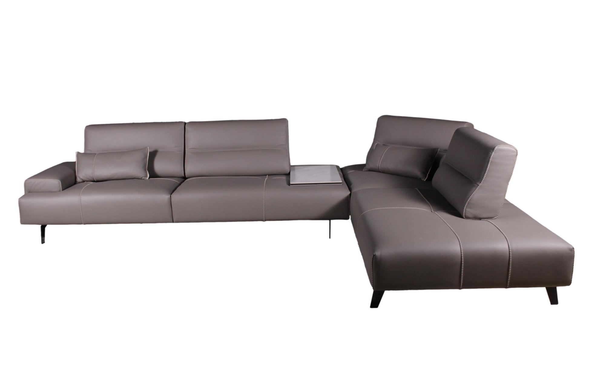 the Gamma Smart living room leather sectional is available in Edmonton at McElherans Furniture + Design