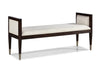 the Hickory White  transitional Matisse living room upholstered bench is available in Edmonton at McElherans Furniture + Design