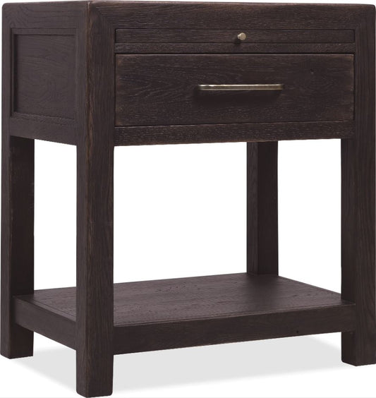 the Hooker Furniture Driftwood 6820-90316-99 bedroom night table is available in Edmonton at McElherans Furniture + Design