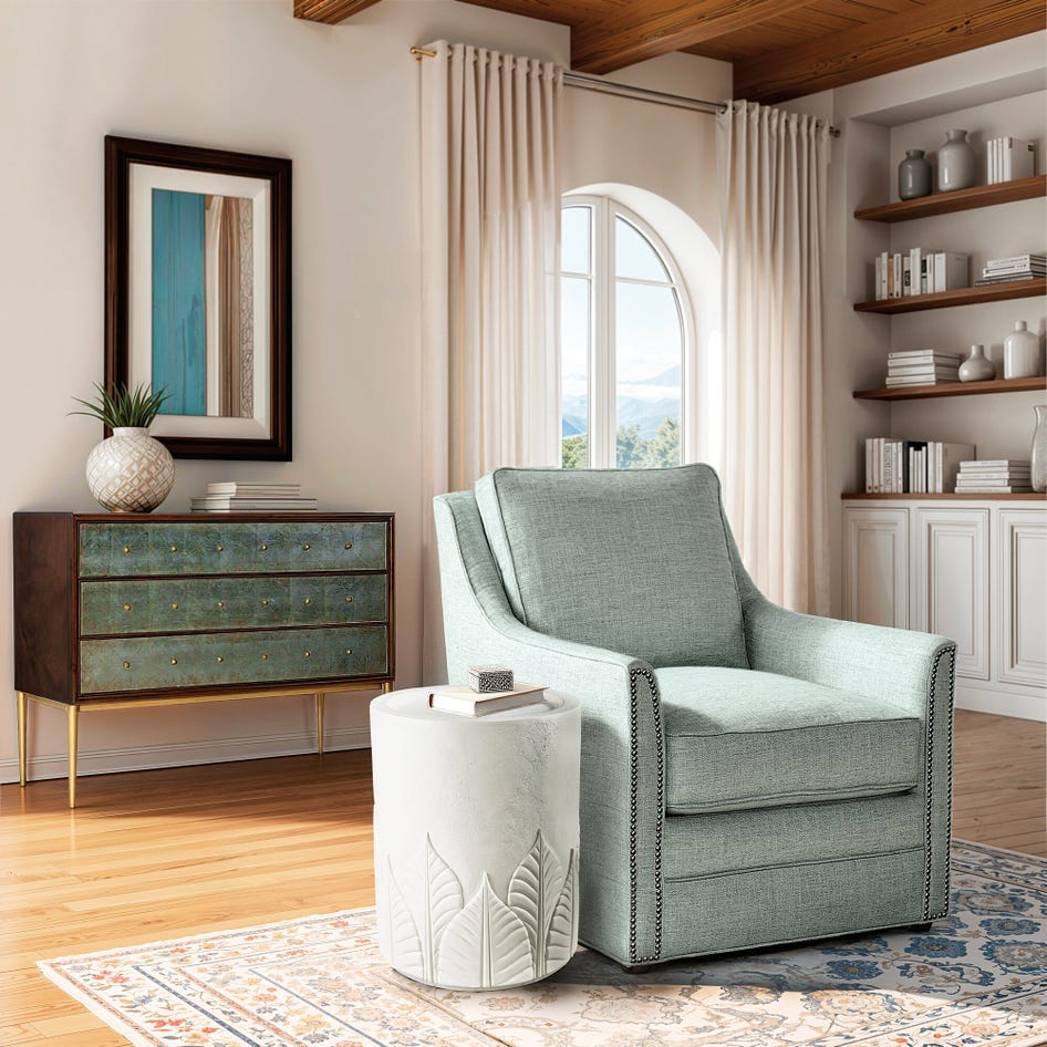 the Hooker Furniture Amelia living room occasional end table is available in Edmonton at McElherans Furniture + Design