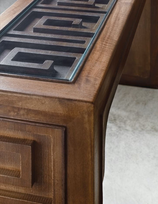 the Hooker Furniture Thrace 7228-85066-85 living room occasional console table is available in Edmonton at McElherans Furniture + Design