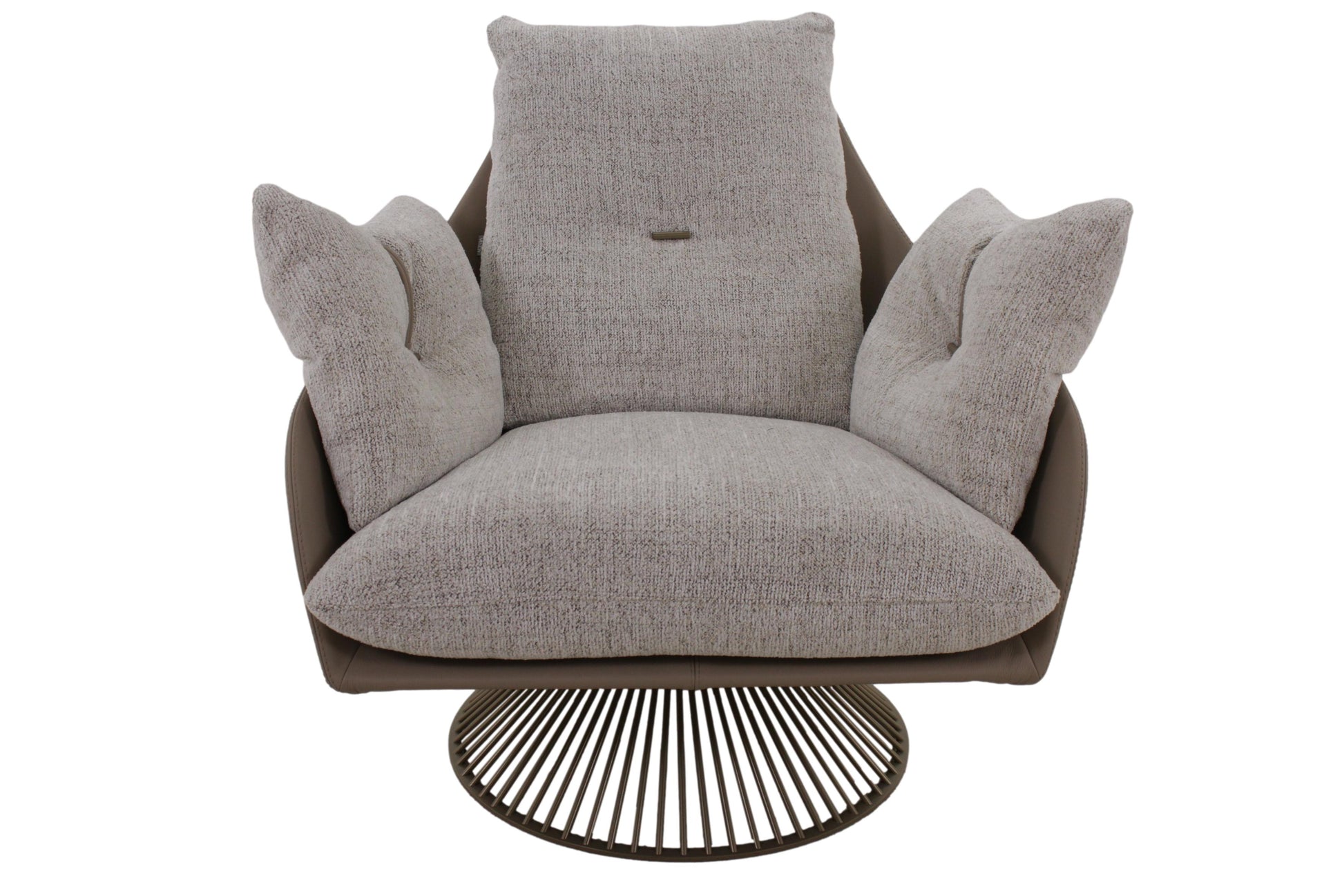 the Gamma Gloss living room leather swivel chair is available in Edmonton at McElherans Furniture + Design