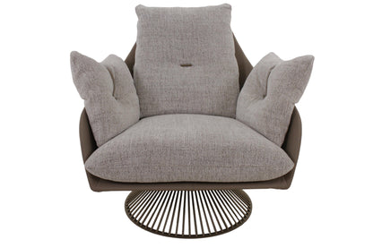 the Gamma Gloss living room leather swivel chair is available in Edmonton at McElherans Furniture + Design