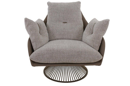 the Gamma Gloss living room leather swivel chair is available in Edmonton at McElherans Furniture + Design