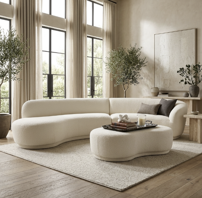 the Marcantonio Empire living room upholstered ottoman is available in Edmonton at McElherans Furniture + Design