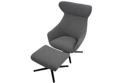 the Incanto Italia Gnostic living room leather ottoman is available in Edmonton at McElherans Furniture + Design