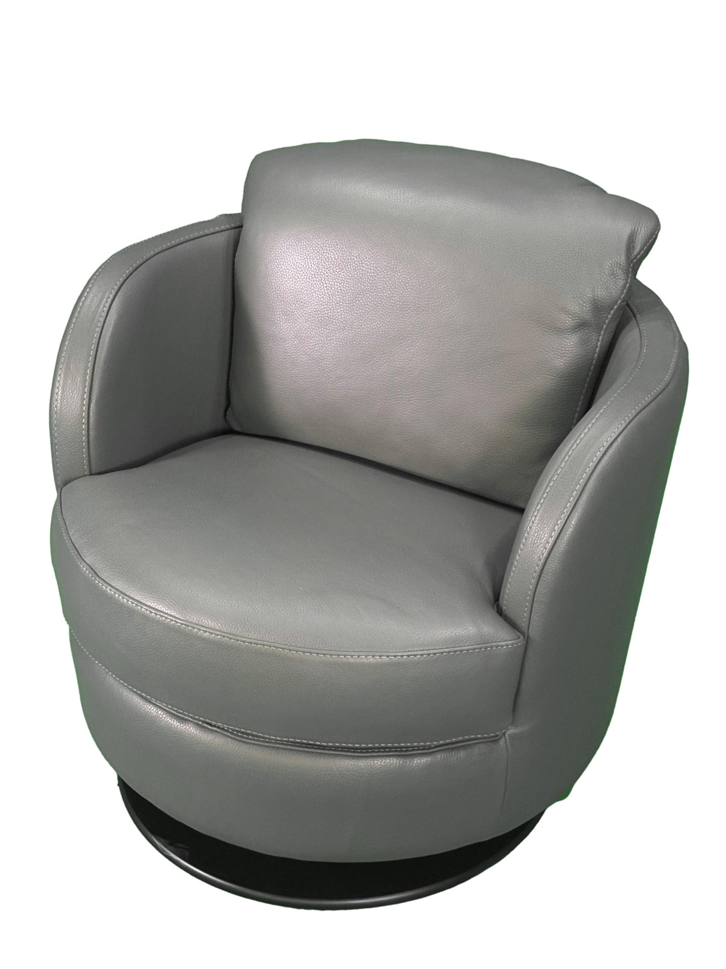 the Incanto I743 living room leather swivel chair is available in Edmonton at McElherans Furniture + Design