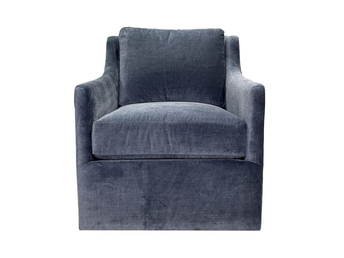 the Jessica Charles Frances living room upholstered swivel chair is available in Edmonton at McElherans Furniture + Design