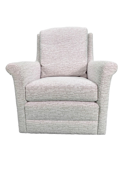 the Jessica Charles Selectives Casey living room upholstered swivel chair is available in Edmonton at McElherans Furniture + Design