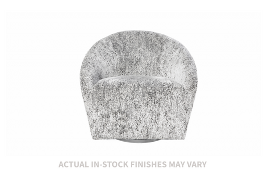 the Marcantonio Tulip living room upholstered swivel chair is available in Edmonton at McElherans Furniture + Design