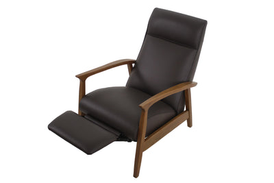 the Motioncraft  contemporary Retro living room reclining leather recliner is available in Edmonton at McElherans Furniture + Design