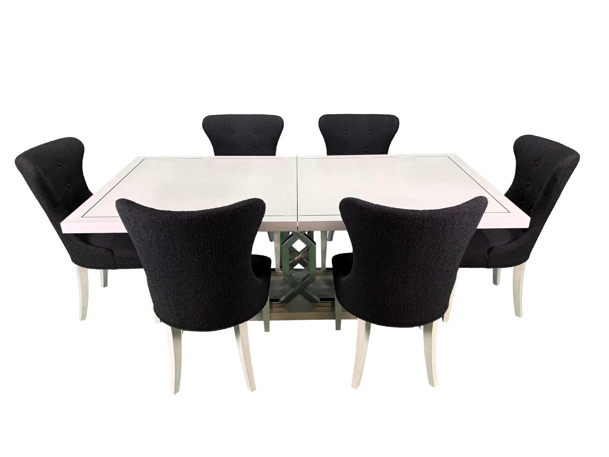 the Silhouette 7 Piece Dining Room is available in Edmonton at McElherans Furniture + Design