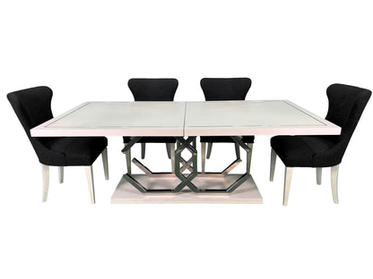 the Silhouette 7 Piece Dining Room is available in Edmonton at McElherans Furniture + Design
