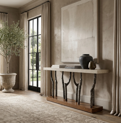 the Theodore Alexander Catalina living room occasional console table is available in Edmonton at McElherans Furniture + Design