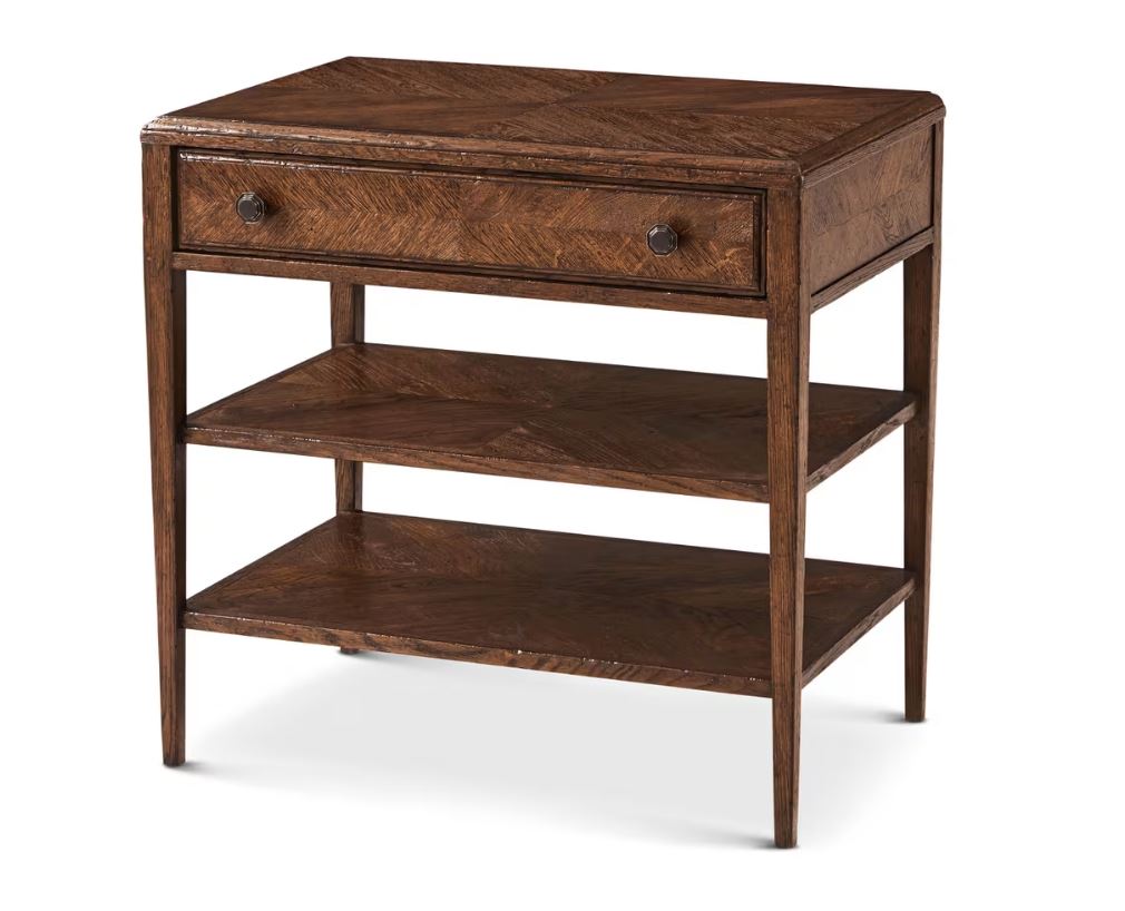 the Theodore Alexander Nova bedroom night table is available in Edmonton at McElherans Furniture + Design