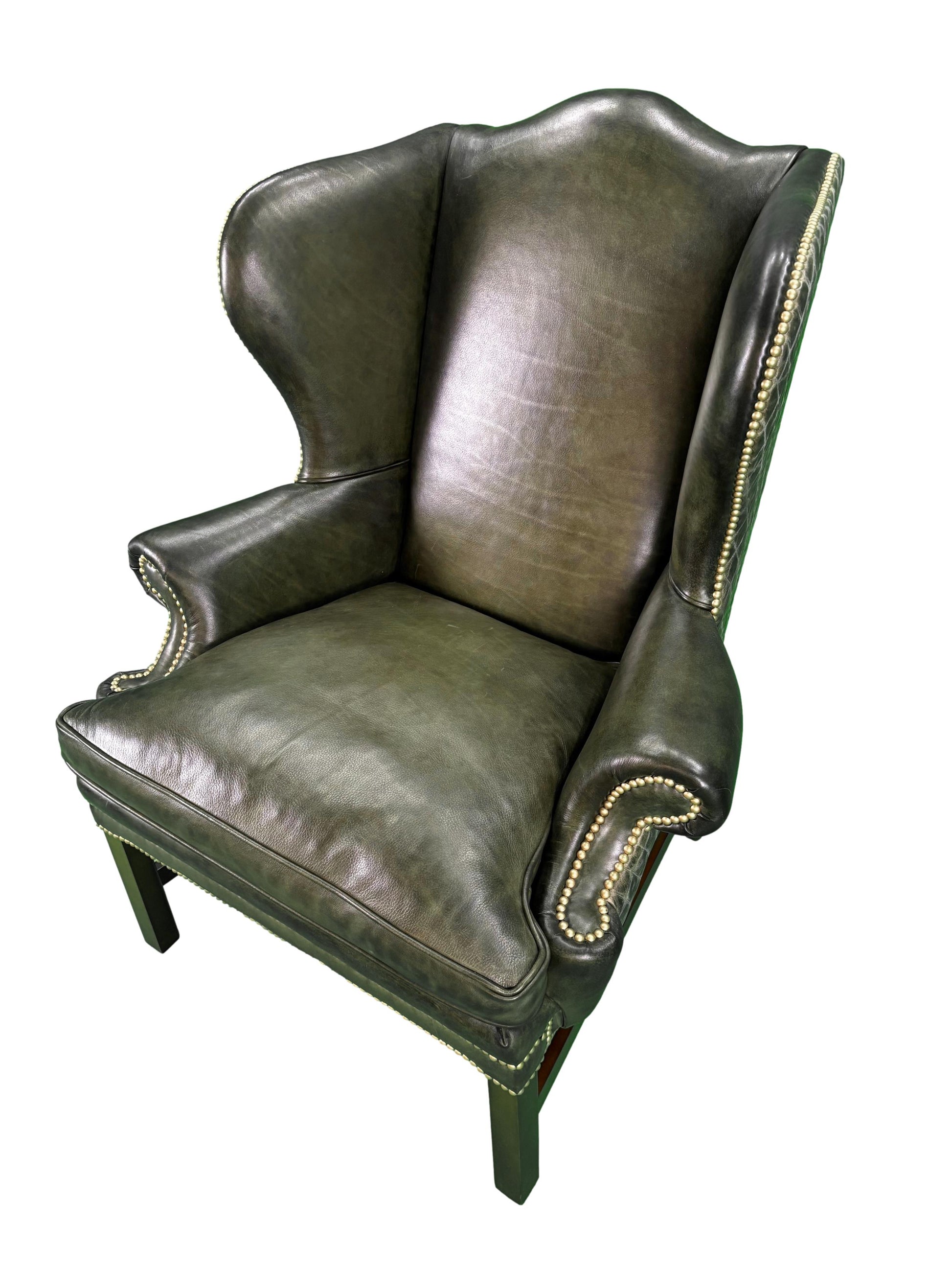 the Whittemore Sherrill 1670-01 living room leather chair is available in Edmonton at McElherans Furniture + Design