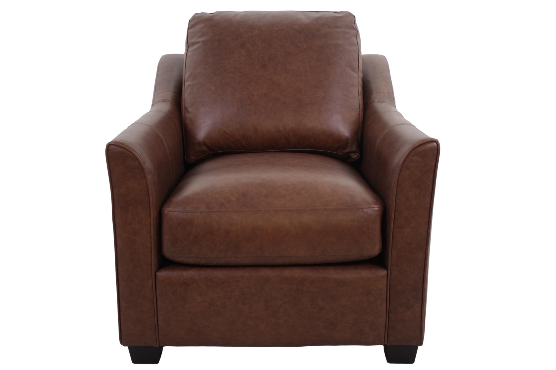 the Brentwood Gilbert living room leather chair is available in Edmonton at McElherans Furniture + Design