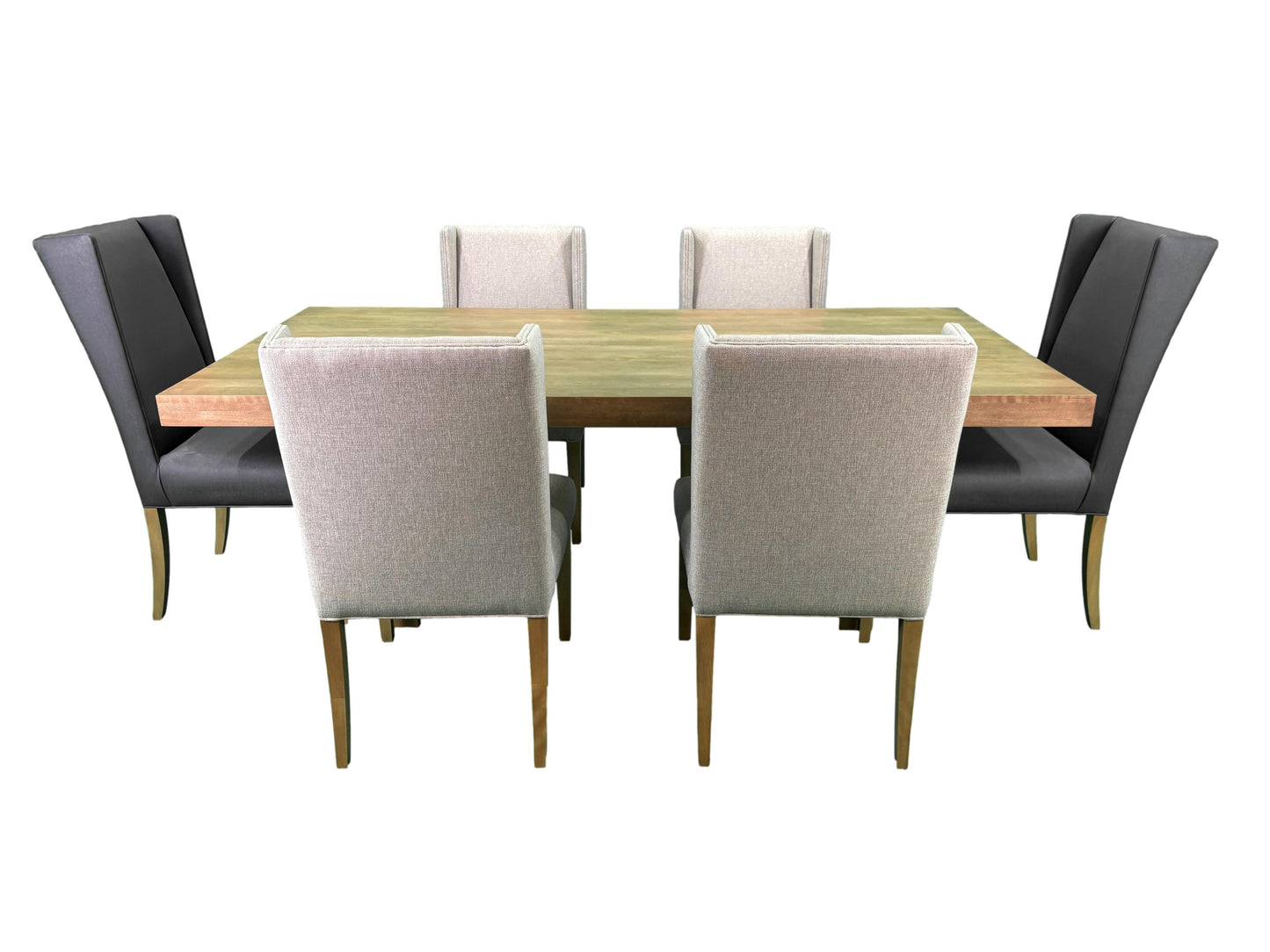 the Bermex 7 piece Everest dining room is available in Edmonton at McElherans Furniture + Design