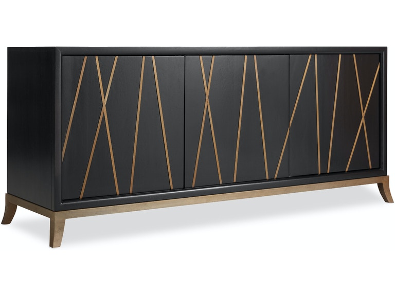 the Hooker Furniture 5518-55464-BLK living room occasional media console is available in Edmonton at McElherans Furniture + Design