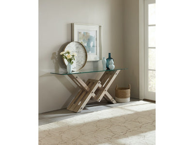 the Hooker Furniture  transitional 6050-85001-GRY living room occasional console table is available in Edmonton at McElherans Furniture + Design