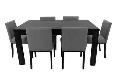 the Bermex 7 piece dining room is available in Edmonton at McElherans Furniture + Design