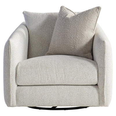 the Bernhardt Plush transitional Demi living room upholstered swivel chair is available in Edmonton at McElherans Furniture + Design